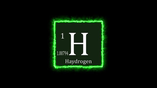 Krypton - periodic table element symbol hologram, chemical element Periodic Table, atomic weight element number ,glowing on black background in 4K..