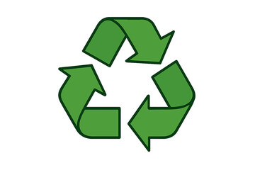 Obraz premium Green recycling symbol with glowing effect