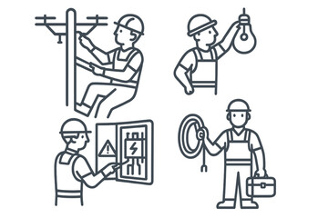 Electrician Icons Set