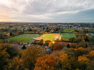 aerial viiew of Fortress Saint Peter at Mount Saint Peter Sint Pietersberg in Maastricht, South Limburg