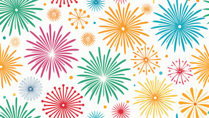 Colorful firework burst pattern