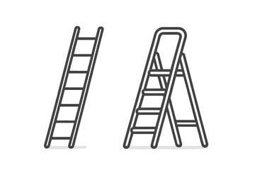 Two ladders on a gray background © Andrei