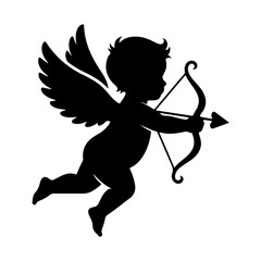 Fototapeta premium Cupid shooting an arrow isolated on transparent background