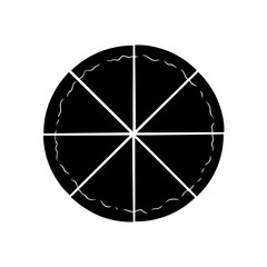 Symmetrical black circle with white lines isolated on transparent background