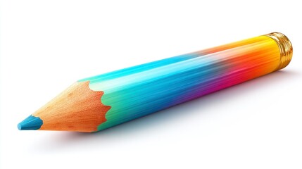 Colorful pencil illustration isolated on white background for design