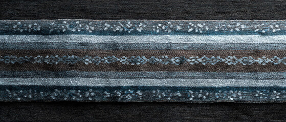 Blue stripe woven fabric ethnic motif textile pattern handwoven indigo brown rustic bohemian tribal