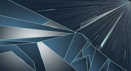 Dynamic abstract geometric background with futuristic lines and reflective surfaces, evoking a sense of speed and digital innovation for modern concepts