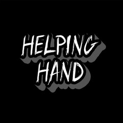 Vector Text Illustration For Helping Hand.
