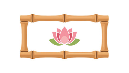 Bamboo frame with lotus flower