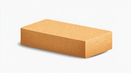 Isolated orange brick on white background for construction and design