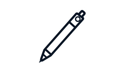 Stylized pen icon outline isolated design element on transparent background