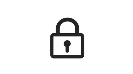 Stylized lock icon on transparent background for security and protection