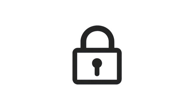 Stylized lock icon on transparent background for security and protection
