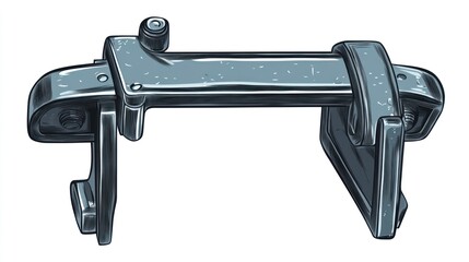 Metallic industrial component illustration isolated on white background