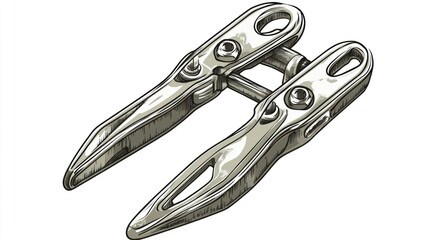 Metallic instrument illustration isolated on white background for design