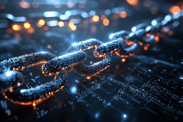 Strong chain connects data in futuristic setting Generative AI