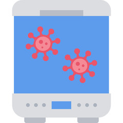 Incubation Icon &ndash; Flat Style Virus Development, Infection Period and Medical Symbol