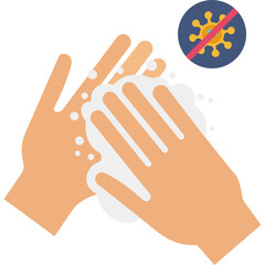 Hand Wash Icon &ndash; Flat Style Handwashing, Hygiene and Infection Prevention Symbol