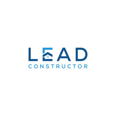 lead logo design, typography text lead construction graphic vector