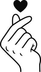 Black Finger Heart Love Hand Symbol