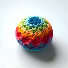 colorful simple Crochet isolated on white background