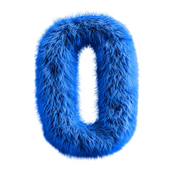 Furry blue number 0