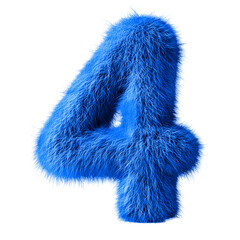 Furry blue number 4