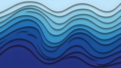 Layered blue wave pattern with gradient effect