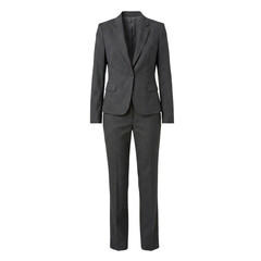 Dark gray women&rsquo;s business suit with blazer and trousers