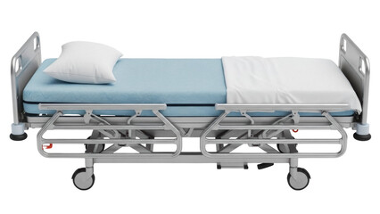Hospital bed PNG isolated on transparent background, medical equipment for patient care and...