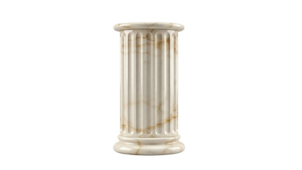 Elegant marble column isolated PNG on transparent background, architectural element for design projects and historical presentations