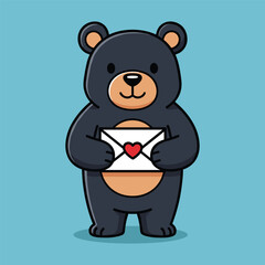 Bear holding love letter © MdSakib