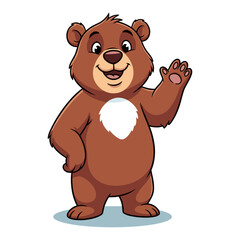 Cheerful brown bear waving © MdSakib