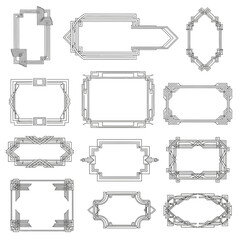 Elegant Art Deco frames and borders collection providing vintage style for invitations, cards, and decorative designs
