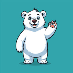 Cheerful polar bear waving © MdSakib