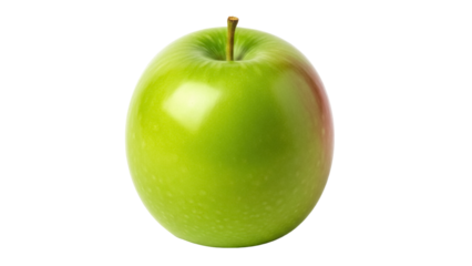 Fresh green Granny Smith apple isolated PNG, healthy fruit for snacks and desserts on transparent background