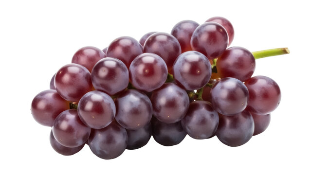 Bunch of ripe red grapes isolated PNG, fresh fruit with a sweet and juicy taste on transparent background, healthy snack for food design