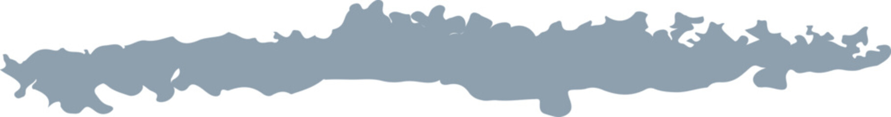 Gray silhouette of an island against white background © kahatal