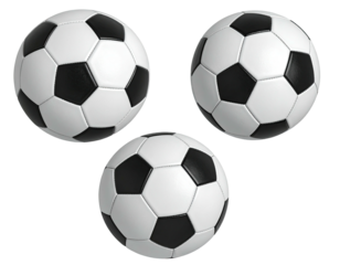 Three spherical black-and-white patterned objects on a black background
