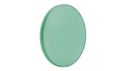 Mint green round badge isolated PNG on transparent background, blank circle button for design elements and graphic resources