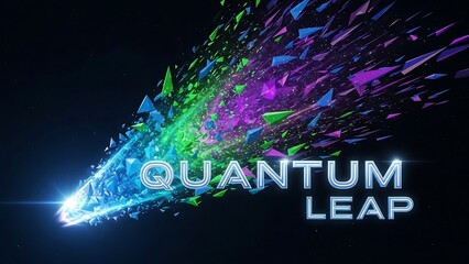 Quantum Leap Technology Concept Background.