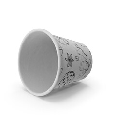 paper coffee cup 4oz with a hand-drawn illustration pattern.