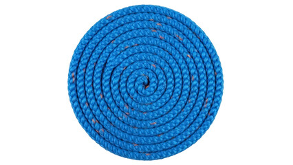 Coiled blue rope PNG isolated on transparent background, nautical equipment for boating, climbing, and outdoor activities © GODSTOX