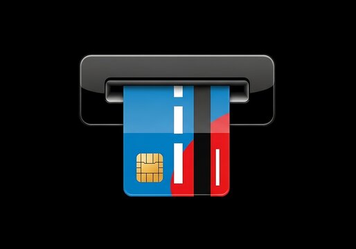 Credit Card in ATM Slot - Secure Financial Transaction Illustration. - Powered by Adobe