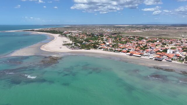 Coqueiro Beach At Luis Correia In Piaui Brazil. Beach Skyline. Nature Landscape. Summer Travel. Coqueiro Beach At Luis Correia In Piaui Brazil. Tropical Scenery.