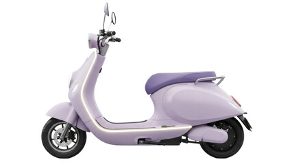 Lilac electric scooter PNG isolated on transparent background, modern urban transport for eco-friendly commuting and city exploration