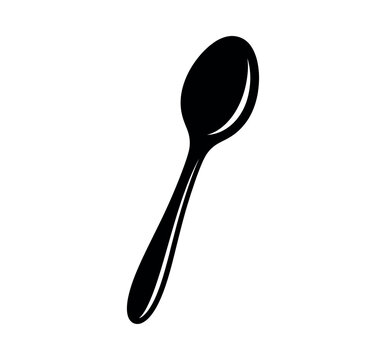Black spoon silhouette vector illustration for kitchen and dining design