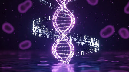 Digital DNA Helix Genetic Code Science Technology Abstract Background