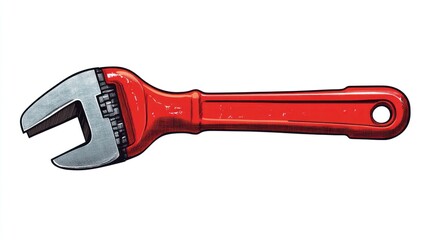 Fototapeta premium Adjustable wrench tool illustration isolated on white background for design use