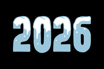 2026 Happy New Year card design vector. New year 2026 typography design template.